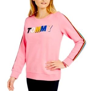 Tommy Hilfiger Bubble Gum Pink Crewneck Tommy French Terry Sweatshirt Casual